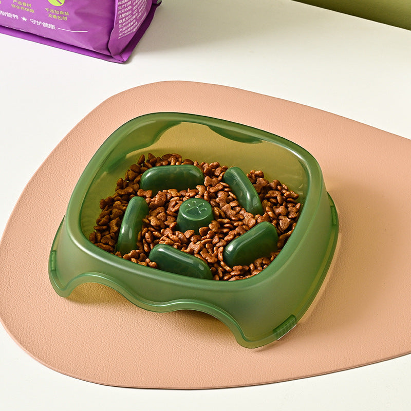 Pet Dog Slow Plastic Bowl
