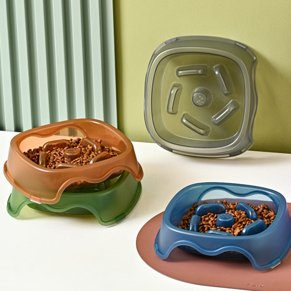 Pet Dog Slow Plastic Bowl