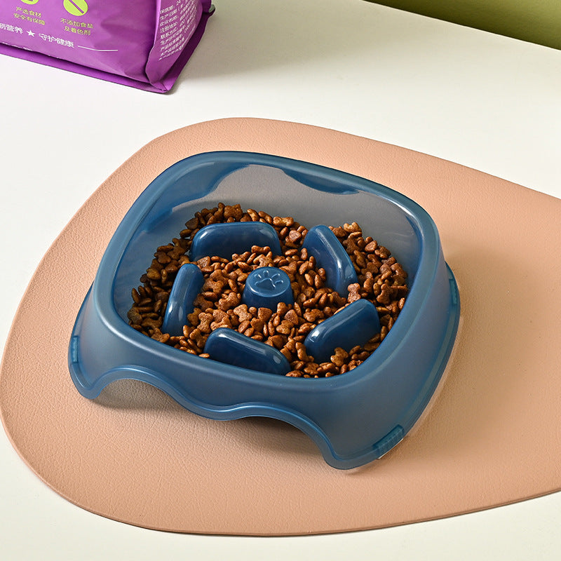 Pet Dog Slow Plastic Bowl