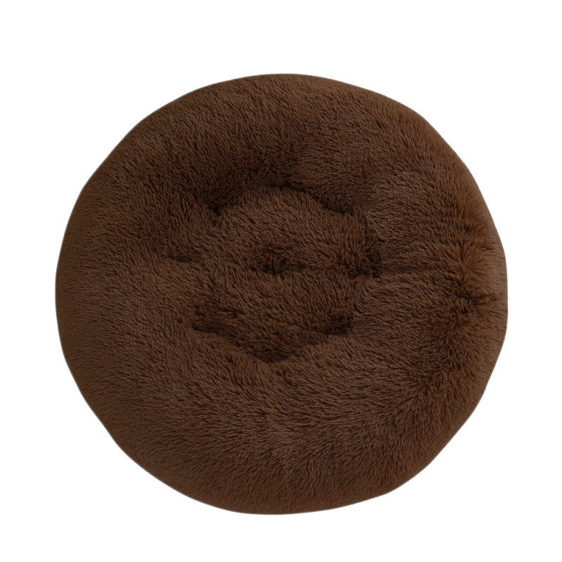 Round Pet Plush Warm Bed