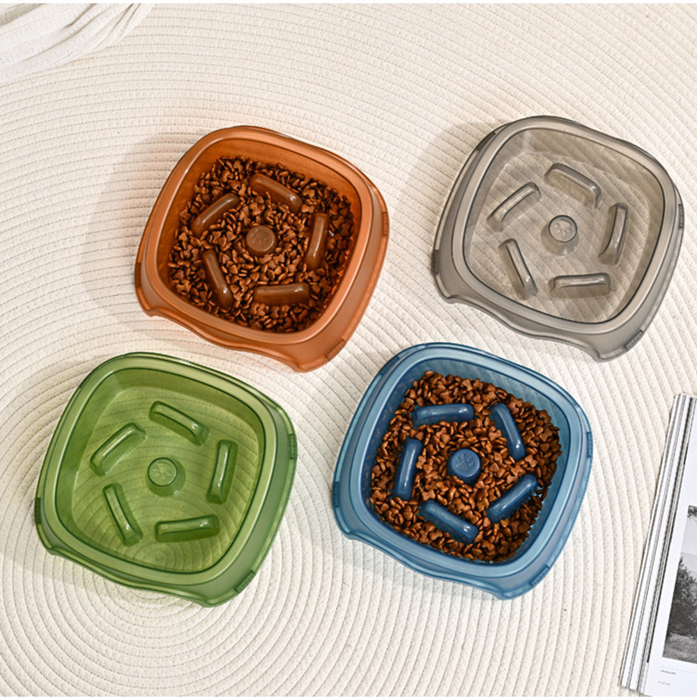 Pet Dog Slow Plastic Bowl