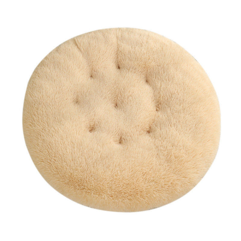 Round Pet Plush Warm Bed