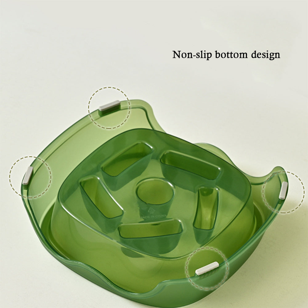 Pet Dog Slow Plastic Bowl
