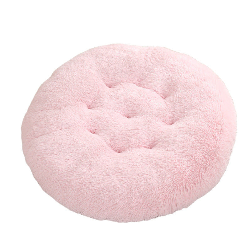 Round Pet Plush Warm Bed