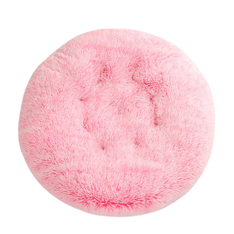 Round Pet Plush Warm Bed