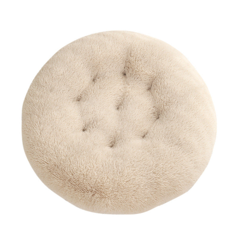 Round Pet Plush Warm Bed