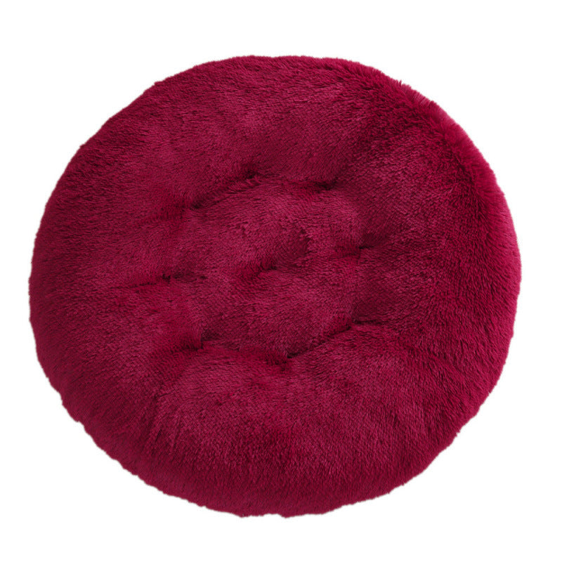 Round Pet Plush Warm Bed