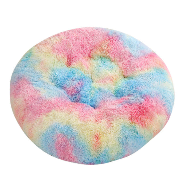 Round Pet Plush Warm Bed