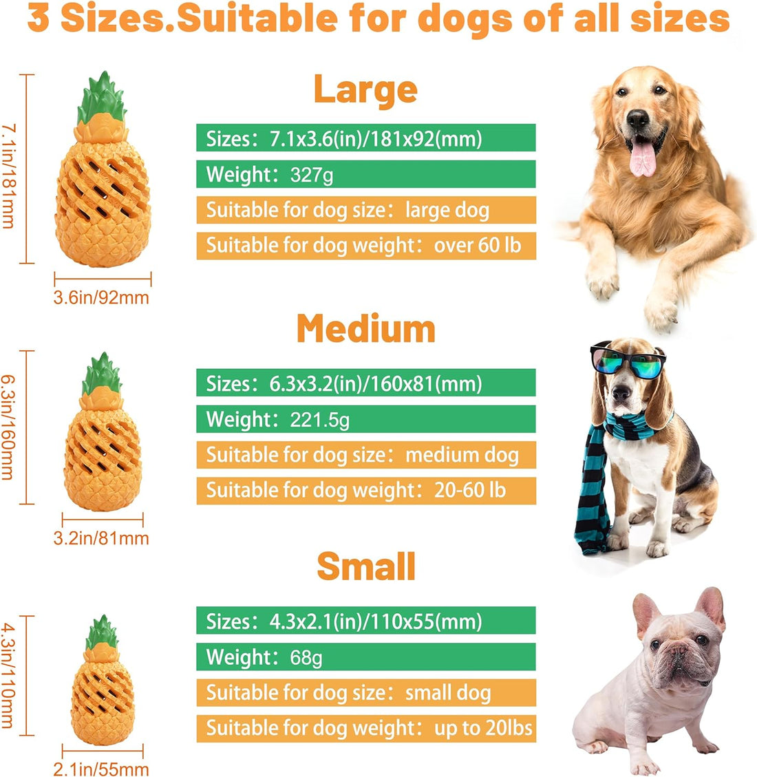 Dog Pineapple Chew Toys For Aggressive Chewers