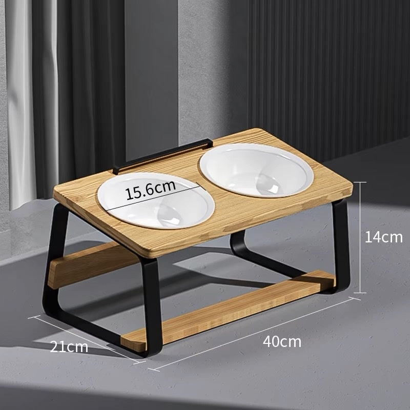 Ceramic Double Pet Water Feeding Bowl