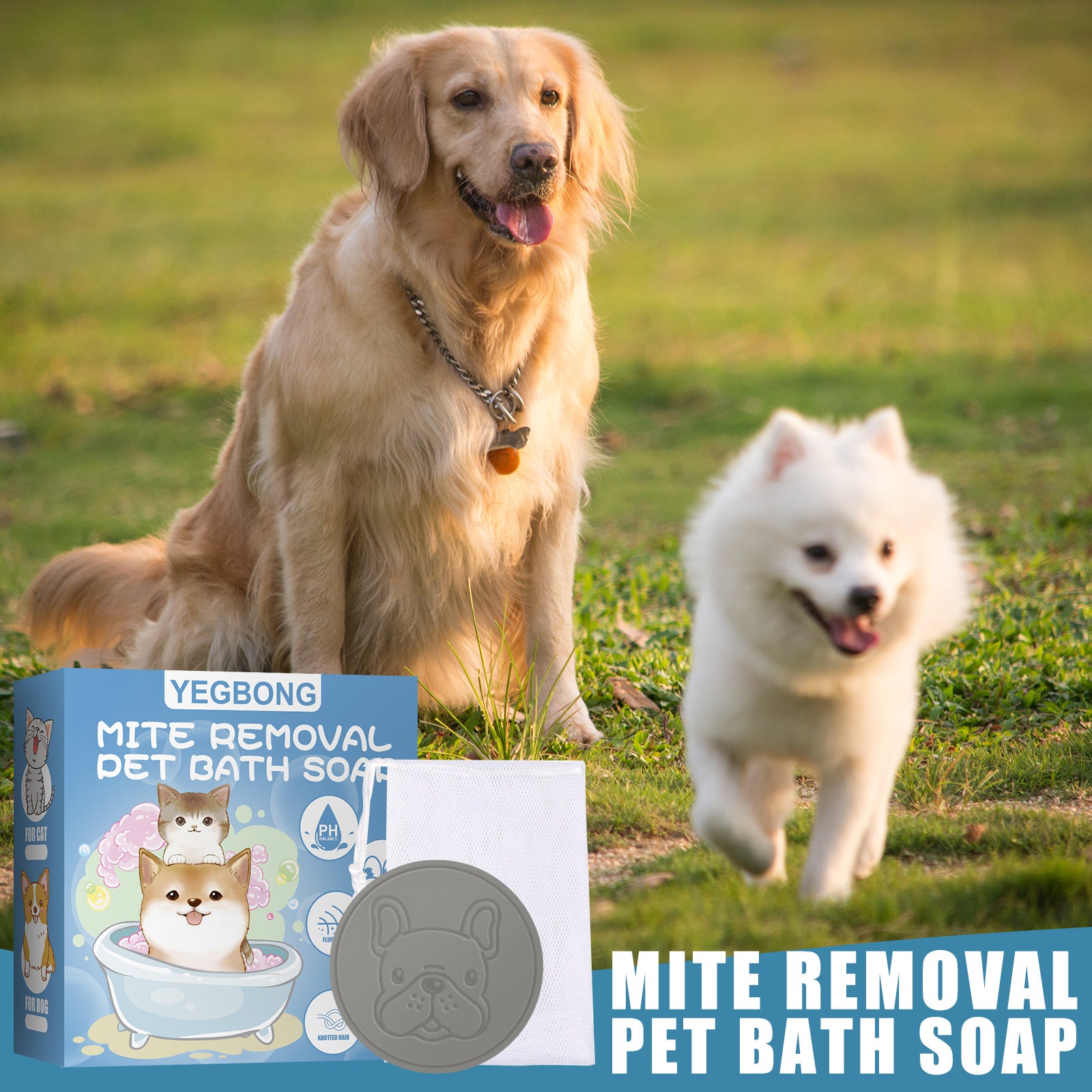 Pet Mite Removal Bath Soap Dog Cat Sterilization