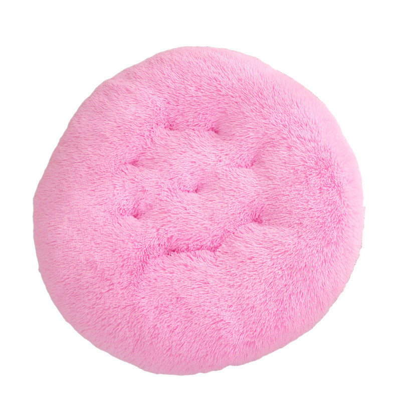 Round Pet Plush Warm Bed