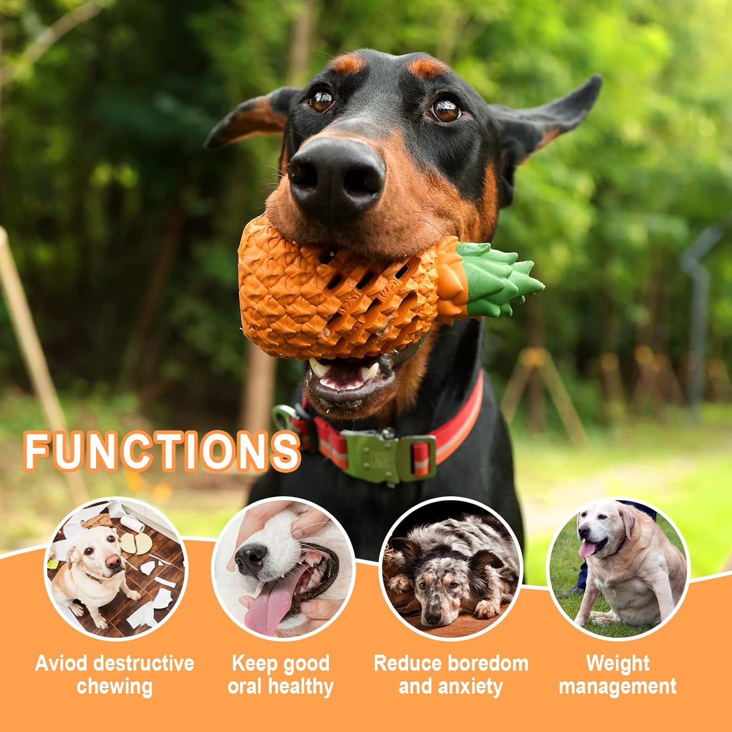 Dog Pineapple Chew Toys For Aggressive Chewers