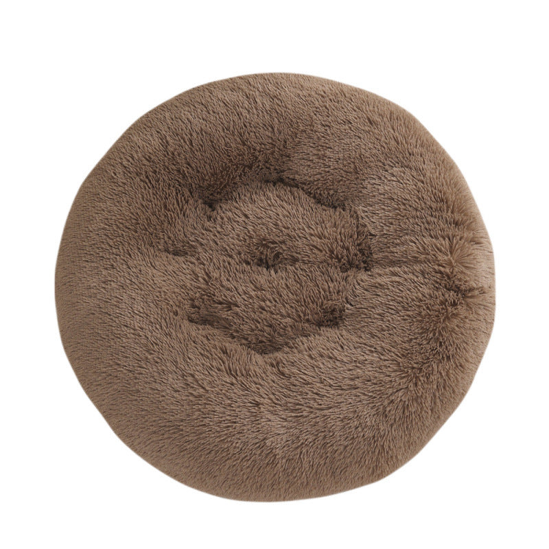 Round Pet Plush Warm Bed