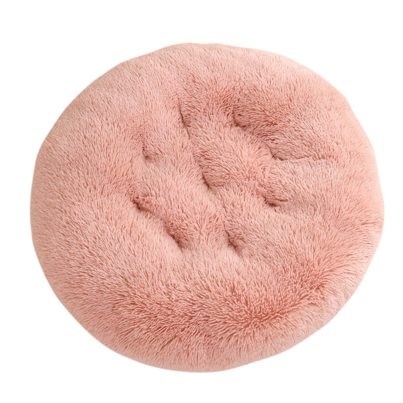 Round Pet Plush Warm Bed