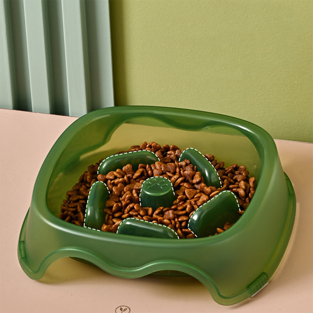 Pet Dog Slow Plastic Bowl