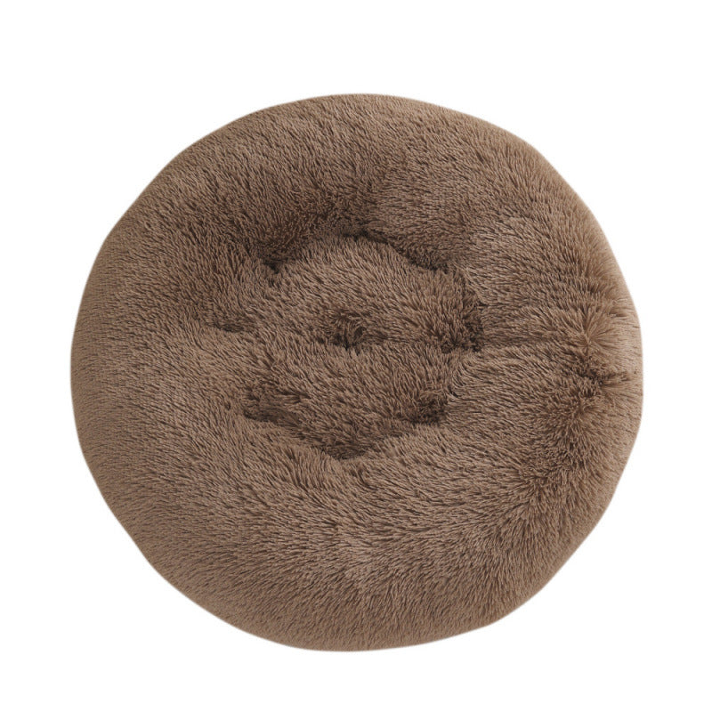 Round Pet Plush Warm Bed