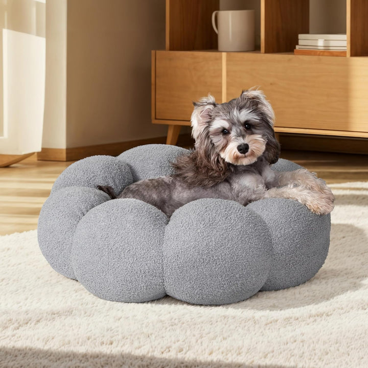 Calming Fluffy Flower Washable Pet Bed