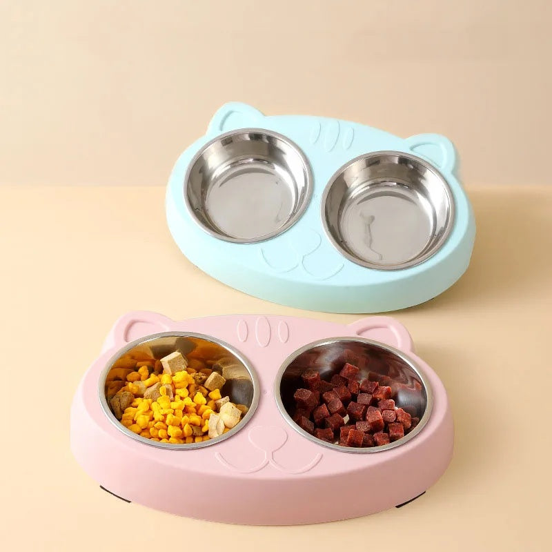 Macaron Pet Double Bowl