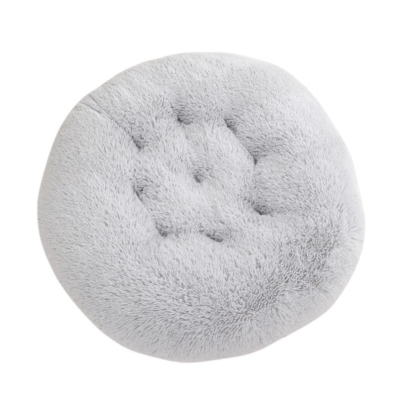 Round Pet Plush Warm Bed