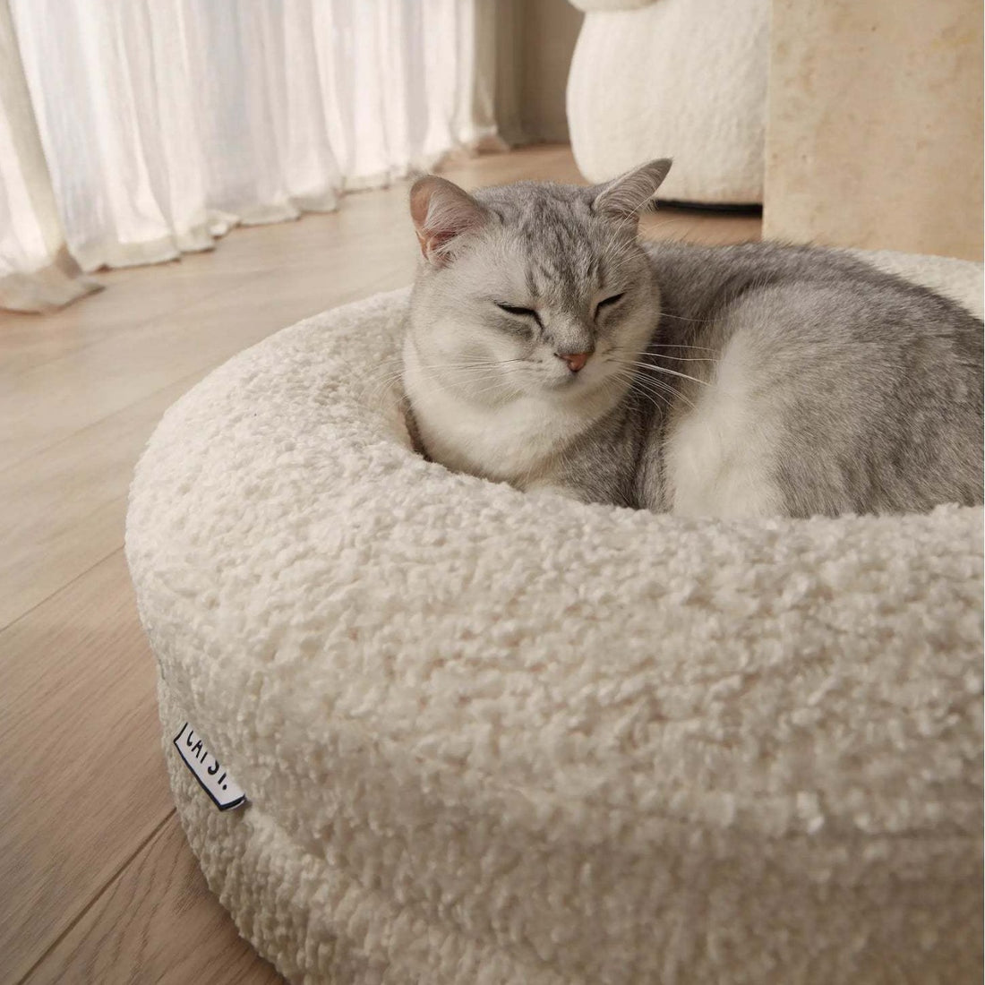 Household Solid Color Leisure Pet Round Bed