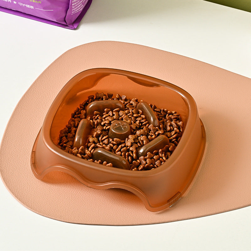 Pet Dog Slow Plastic Bowl