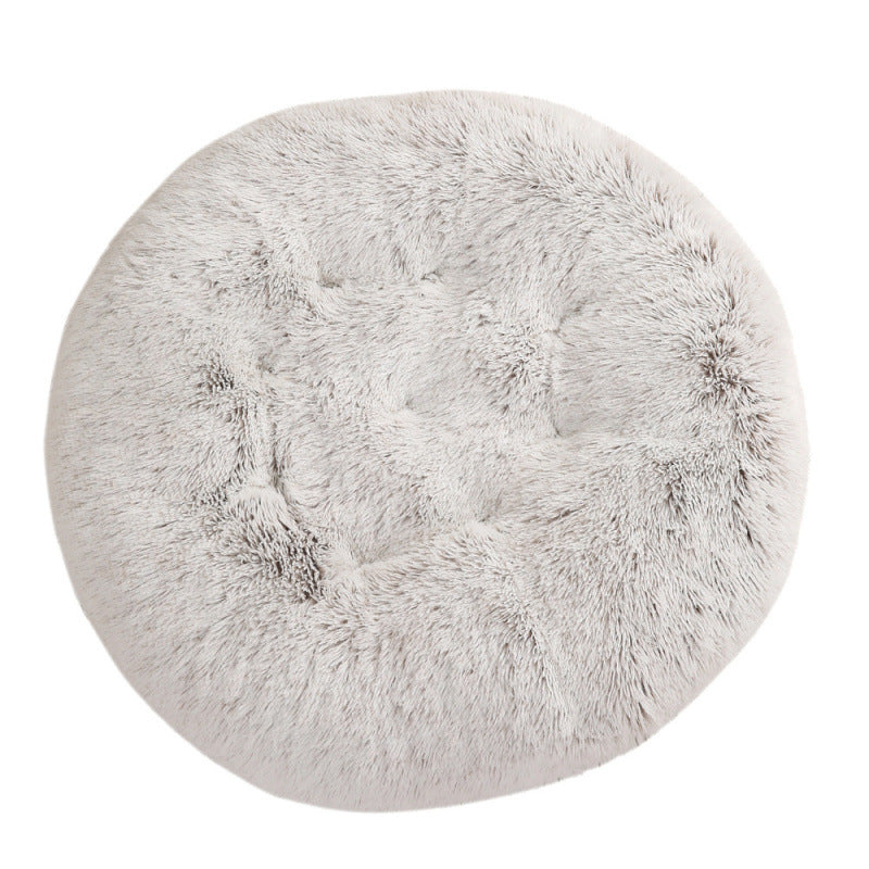 Round Pet Plush Warm Bed